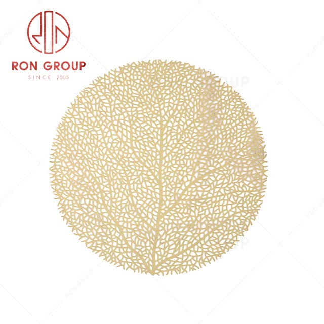 RN0610S00008  Wholesale High Quality Safe Non-toxic Gold PVC Placemat