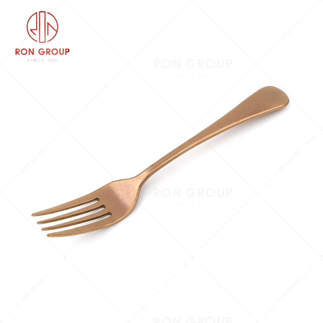 RN0178E00362 Hot Selling High Quality Gold Stainless Steel Cutlery Tony Series -- Table Fork