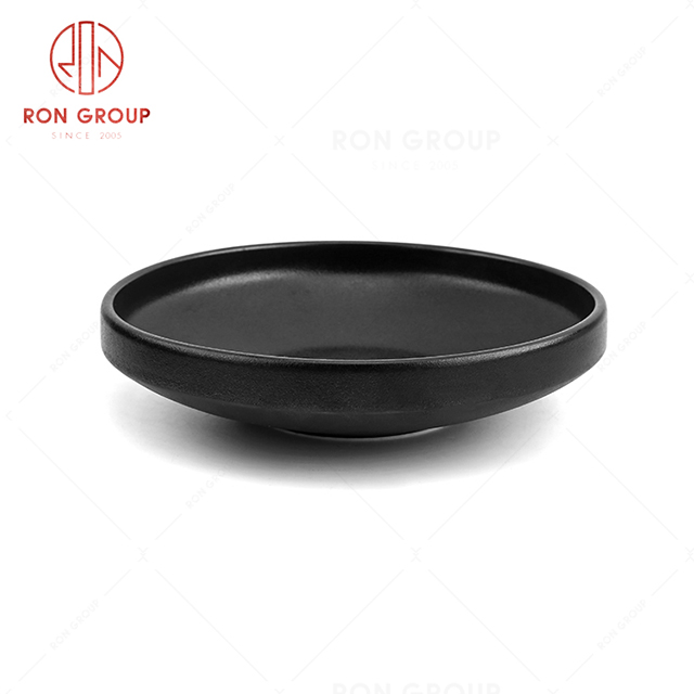 Beautiful black series restaurant tableware frosted soup bowl