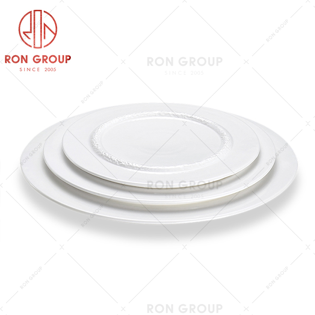 Outdoor activity restaurant relief special design tableware hotel wedding elegant round plate