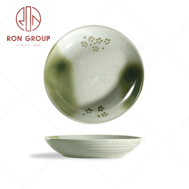 RN0039P02658 Hot Selling High Quality Exquisite Sakura Green Round Plate