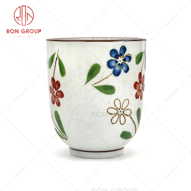 Colorful flowers vivid design lovely style restaurant drink ware hotel souvenir gifts ceramic cup