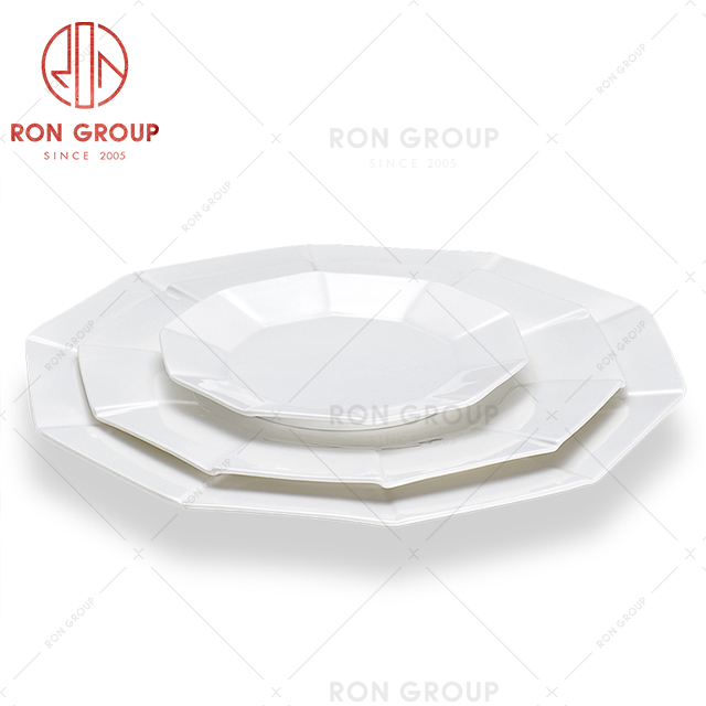 wholesale ceramic plates dinnerware unique shape charger plate for restaurant