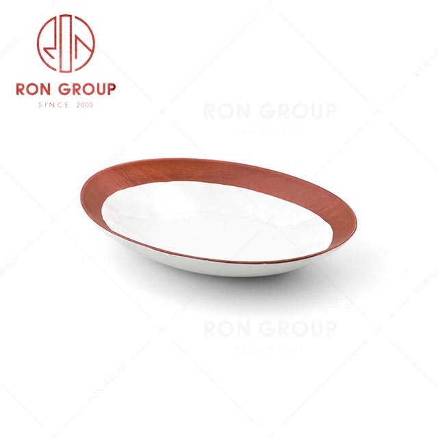 RN0660P00435  Hot Sale Unique Design Rose Gold Ceramic Egg-shape Bowl