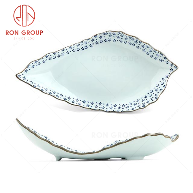 RNPS087FX Wholesale High Quality Exquisite Porcelain Leaf Plate