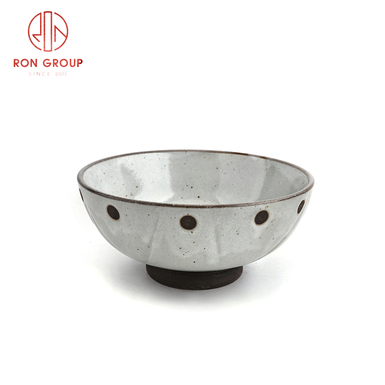 Cheap price porcelain high feet bowl Asian style ceramic bowls korea Japanese tableware set