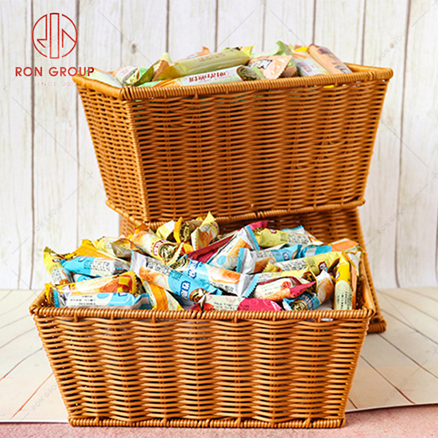 Hard fruit basket bread basket supermarket hotel display basket display basket manual storage basket imitation rattan weaving basket