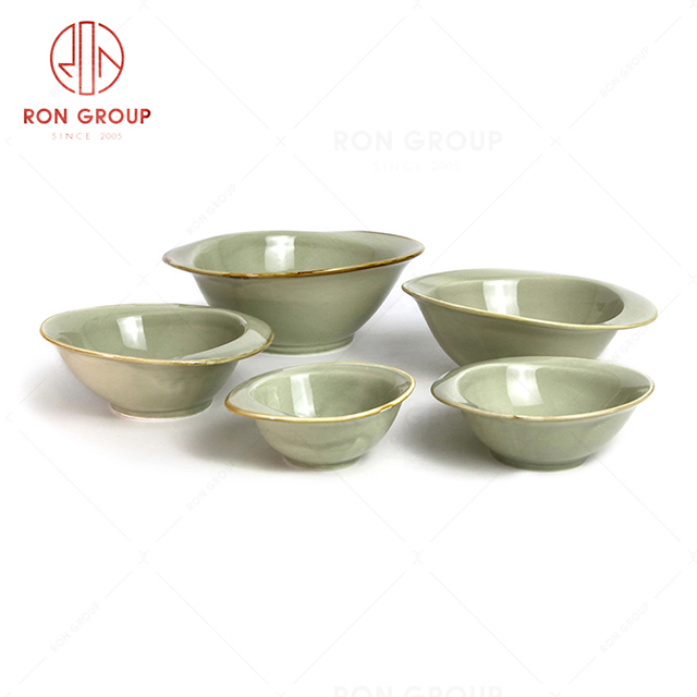 RonGroup New Color Morandi Chip Proof Porcelain  Collection - Ceramic Dinnerware Odd Bowl