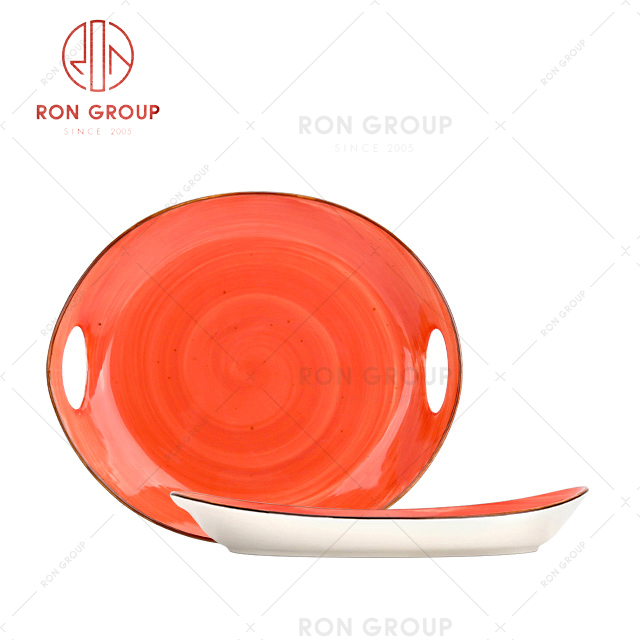 French Collection Hand-Color Red Plate 1053