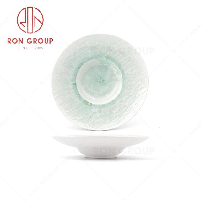 RN0660P00537 Hot Selling Unique Design Verdant Ceramic Hat-shape Bowl