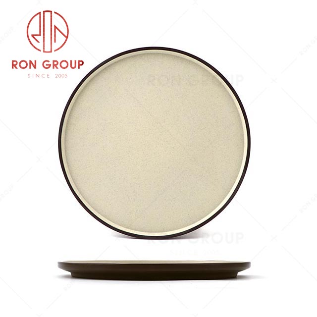 RN0011M02145-146-147-148 Wholesale Durable Terracotta Brown Series Melamine Round Plate