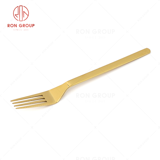 RN0178E00428 Hot Sale High Quality Gold Stainless Steel Cutlery Arthur Series-- Table Fork