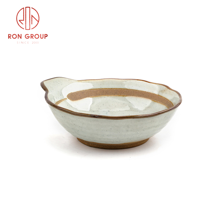 Top selling Japanese Korean style handle bowl ceramic dinner bowl Asian style dinnerware set 