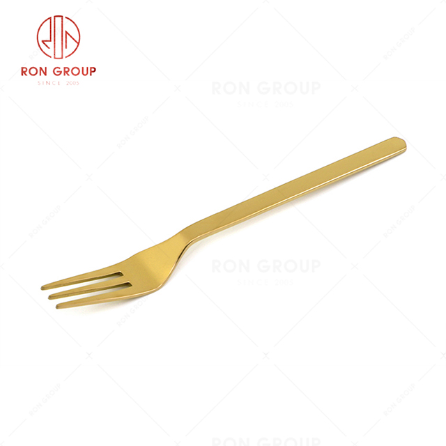 RN0178E00433 Hot Sale High Quality Gold Stainless Steel Cutlery Arthur Series-- Three-toothed Fork