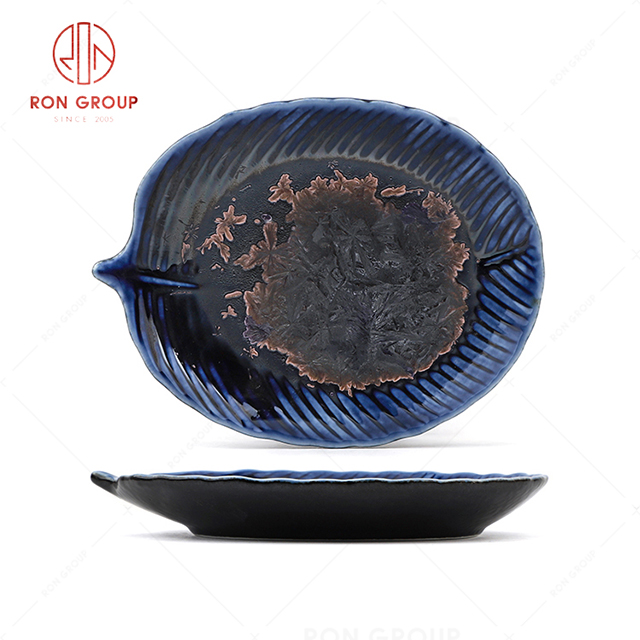 RN0660P00272  Wholesale Unique Design Exquisite Blue Agat Leaf Disc