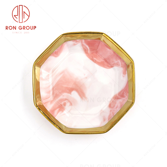 Factory supplied beautiful resturant high quality pink marble plate