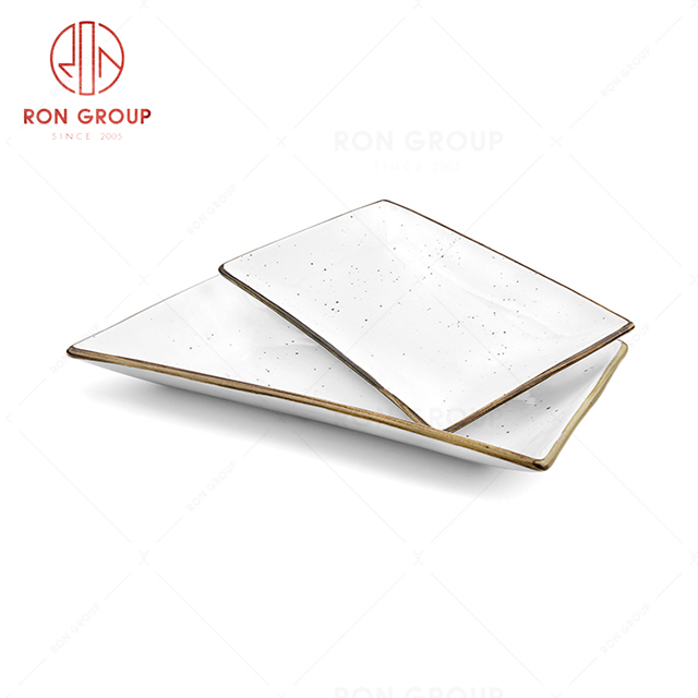 RonGroup New Color Chip Proof  Collection Cream White  - Retangular  Plate 