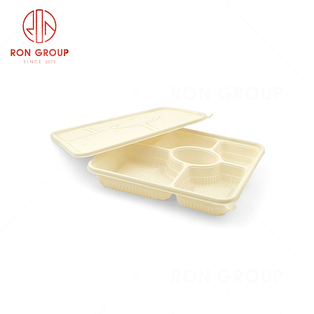 RN0590D00012 Hot Sale High Quality Disposable Six-compartment Corn Starch Meal Container