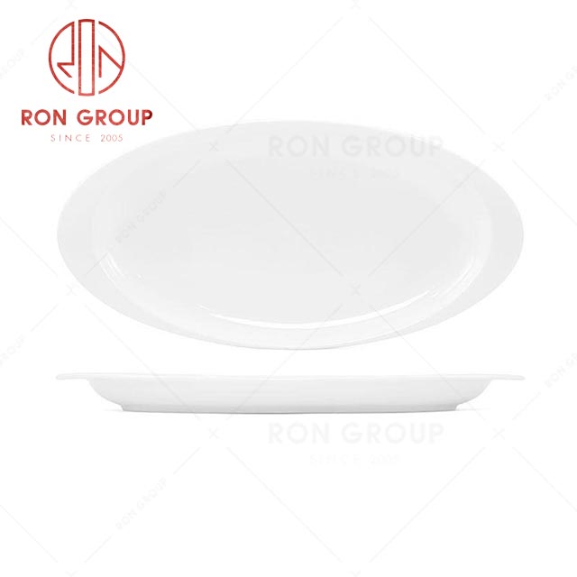 RN0037P06759-62 Hot Sale High Quality White Porcelain Fish Plate