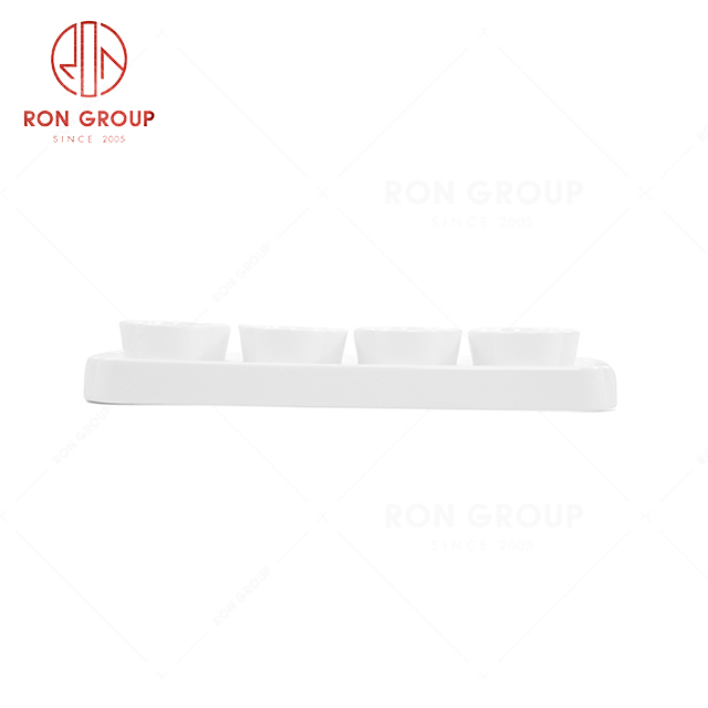 RN0037P06217-18 Wholesale High Quality Pure White Bone China Snack Plate Set