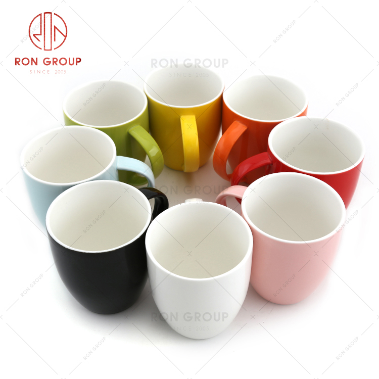 Rainbow color serise fashion design coffee shop popular high-quality ceramic coffee cup set