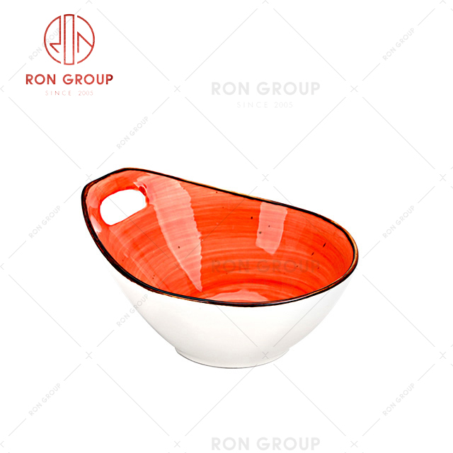 Wholesale europe simple style pizza plate high quality ceramic snack serving bowl