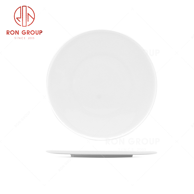 RN0037P06237  Hot Selling Classic Simple Design Pure White Bone China  Food Residue Plate