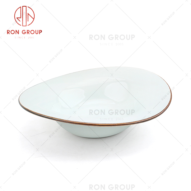 unique design custom ceramic plate for fine dining restaurant