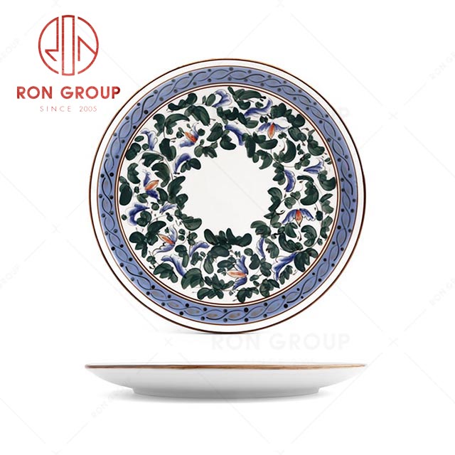Premium Unique Design Customized Hand-painted Restaurant Porcelain Plate