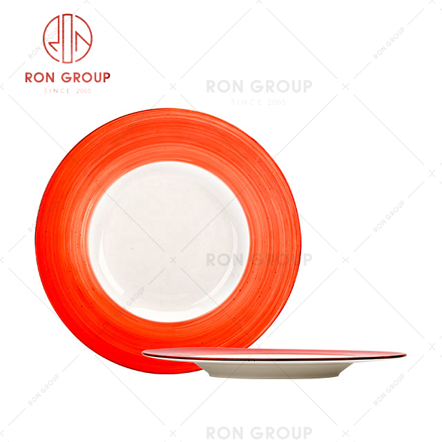 hot sale high quality popular design orange bone China triangle serving plate