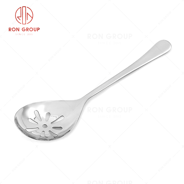 RN0050E01917 Hot Selling Unique and  Durable Silver Stainless Steel Serving Spoon Perforated