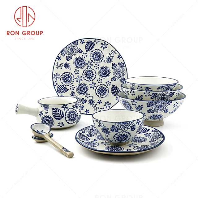 American style vintage  hand-painted ceramic tableware, western restaurant breakfast tableware, brunch tableware, afternoon tableware