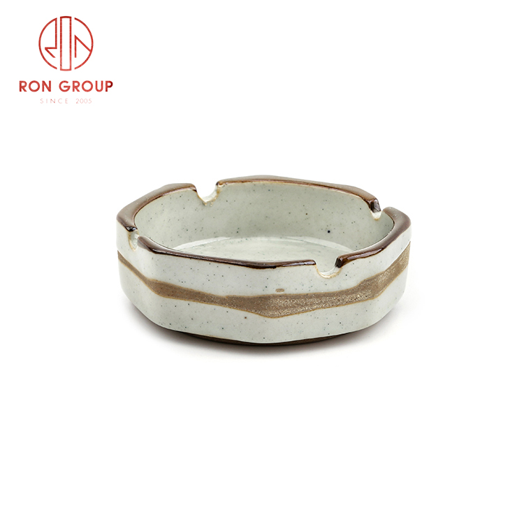 Cheap price high quality Asian style dinnerware set restaurant hotel ceramic pottery ashtray