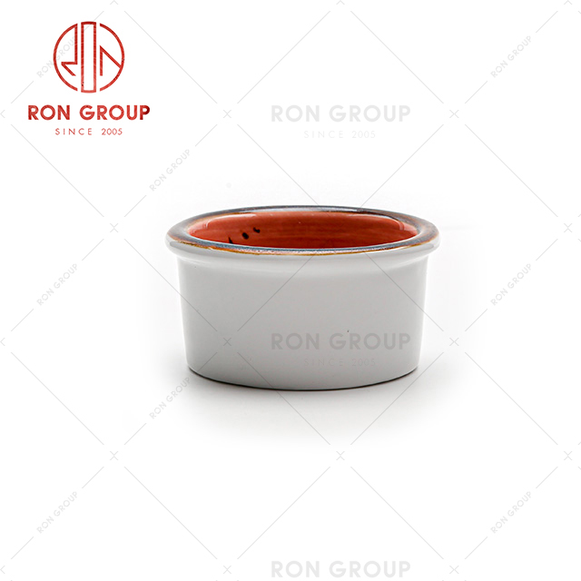 red mini sauce dish custom logo ceramic soy sauce cup