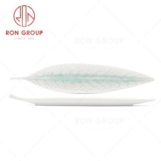 RN0660P00559 Wholesale Unique Design Ceramic Leaf Plate