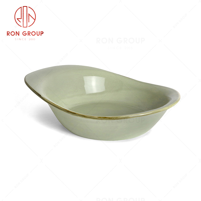 RonGroup New Color Morandi Chip Proof Porcelain  Collection - Ceramic Dinnerware Salad Bowl