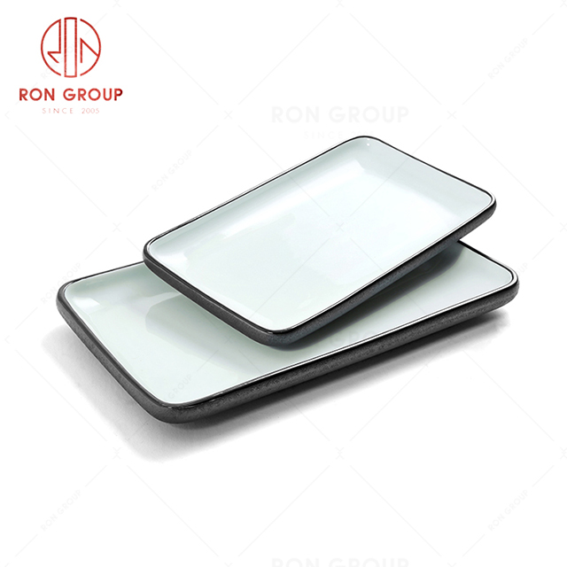 Simple style multi model restaurant supporting tableware frosted rectangle plate