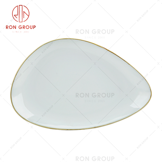 Wholesale cheap ceramic square plate custom porcelain dinner oval plate