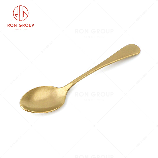 RN0178E00370 Wholesale High Quality Gold Stainless Steel Cutlery Tony Series -- Tea Spoon