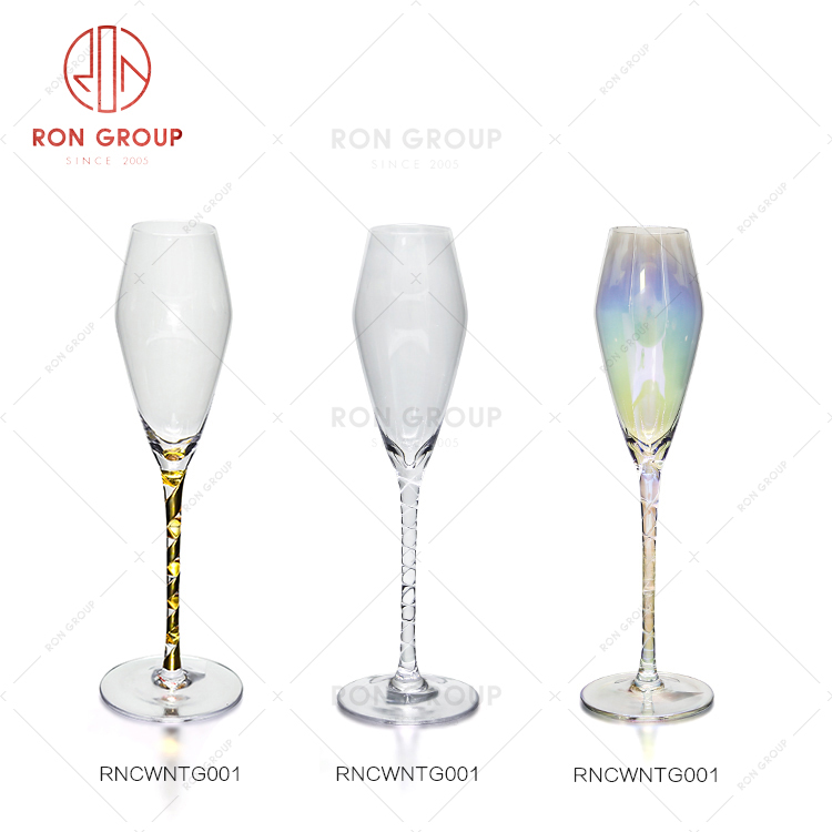 Art design different rainbow glass wine cup trend high-end restaurant drink ware goblet