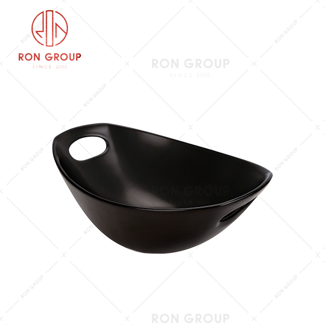 cheap price black matte custom ceramic restaurant dinnerware snack bowl 