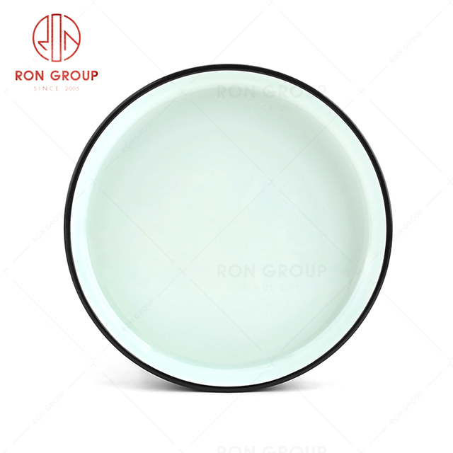 High quality restaurant tableware classic black frosted Hotel round plate