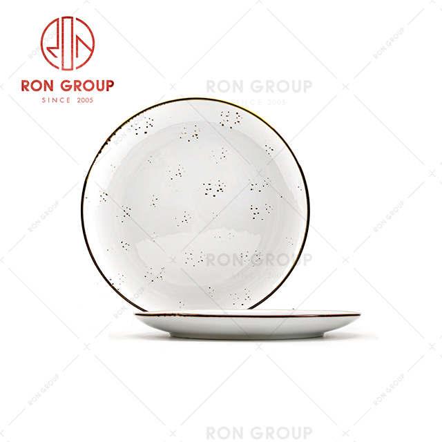Korean restaurant porcelain plate for sale ceramic supplies shallow round plate