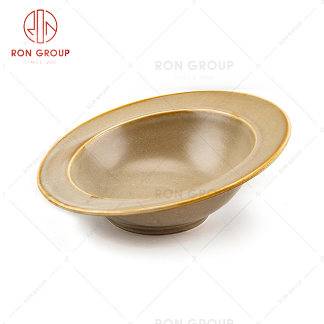 Wholesale hot sale ceramic bowl wide side beveled bowl hotel restaurant or home modern and luxury cheap price top quality dinnerware