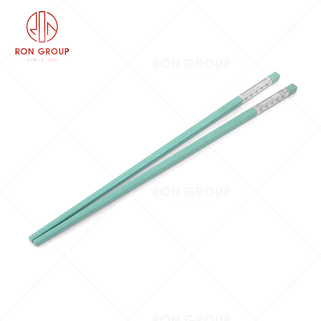 RN0573S00198  Wholesale Asian Style  Solid Reusable Durable Delicate Alloy Chopsticks