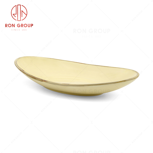 RonGroup New Color Custard Chip Proof Porcelain  Collection - Ceramic Dinnerware Snack Plate