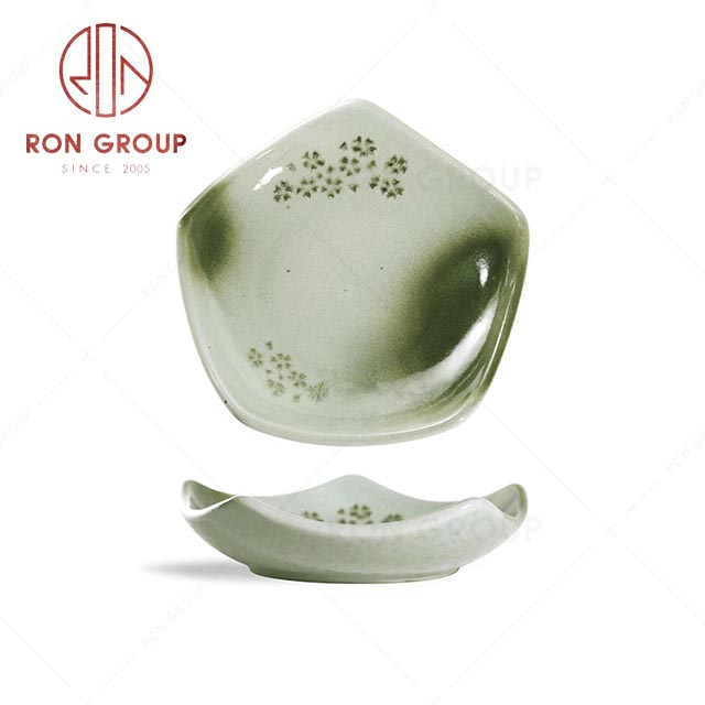 RN0039P02668  Hot Selling Unique Design  Pentagonal  Porcelain Plate