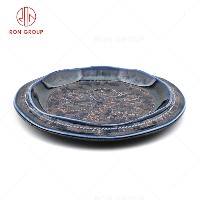 RN0660P00361 Wholesale High Quality Exquisite and Practical  Ceramic Lotus Leaf Plate