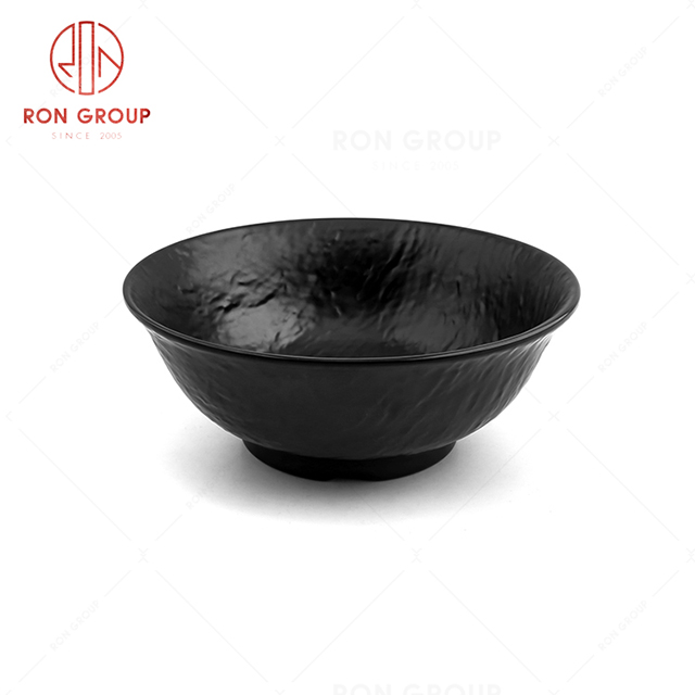 Easily clean matte black restaurant tableware hotel kitchen rounded bowl