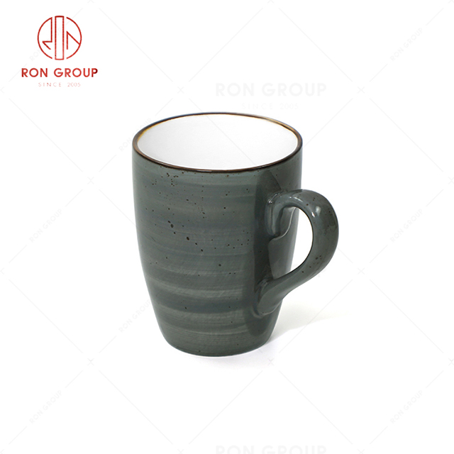 RN0037P04578  Wholesale Chip Proof  Porcelain Collection Dark Grey Mug 